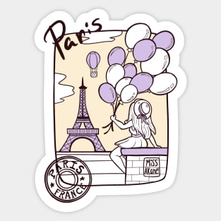 Paris France Balloons Sticker